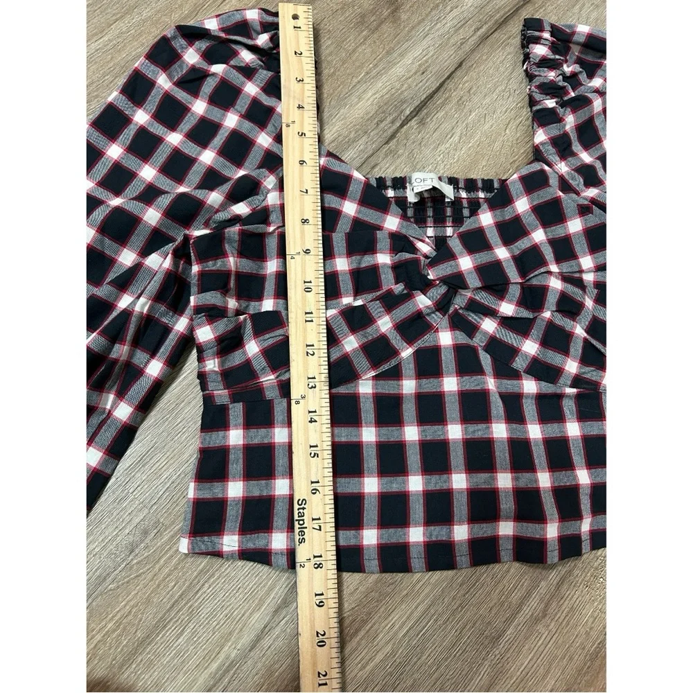 LOFT | NWT Plaid Sweetheart Blouse